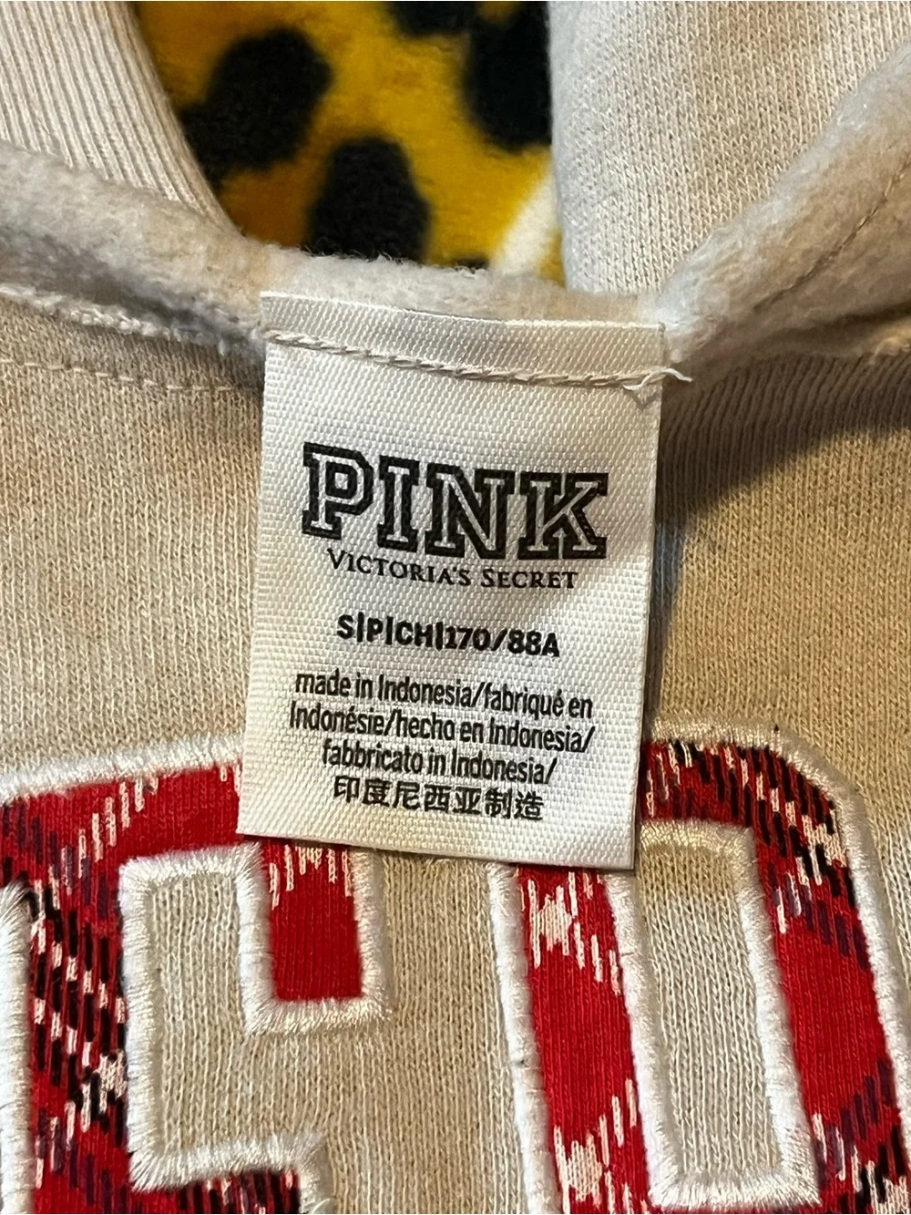 PINK Victoria's Secret Sweatshirt & Joggers Set with Red Plaid Lettering - Picture 5 of 6